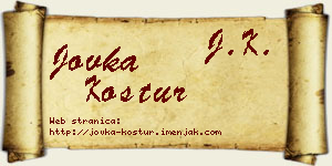 Jovka Kostur vizit kartica